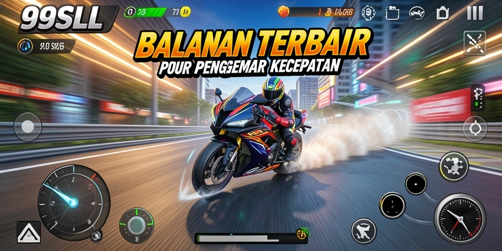 Gameplay mendebarkan dalam balapan motor real-time di 99SLL.