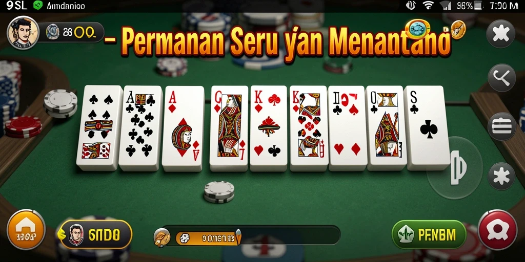 Tampilan screenshot 9SL dengan gameplay domino yang seru.