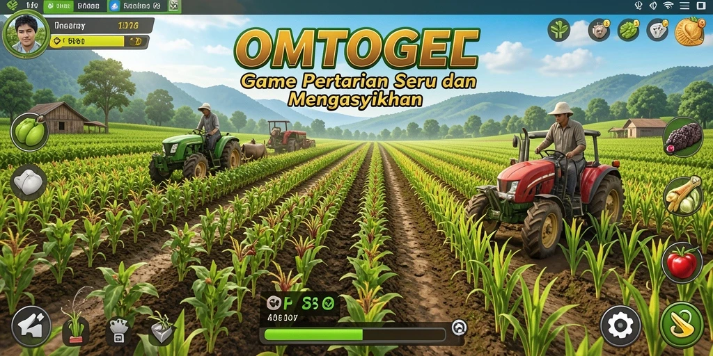 Tampilan menarik dari gameplay pertanian OMTOGEL yang penuh warna.