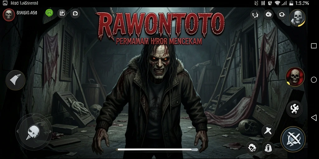 Gameplay menegangkan di RAWONTOTO dengan suasana horor yang mencekam.